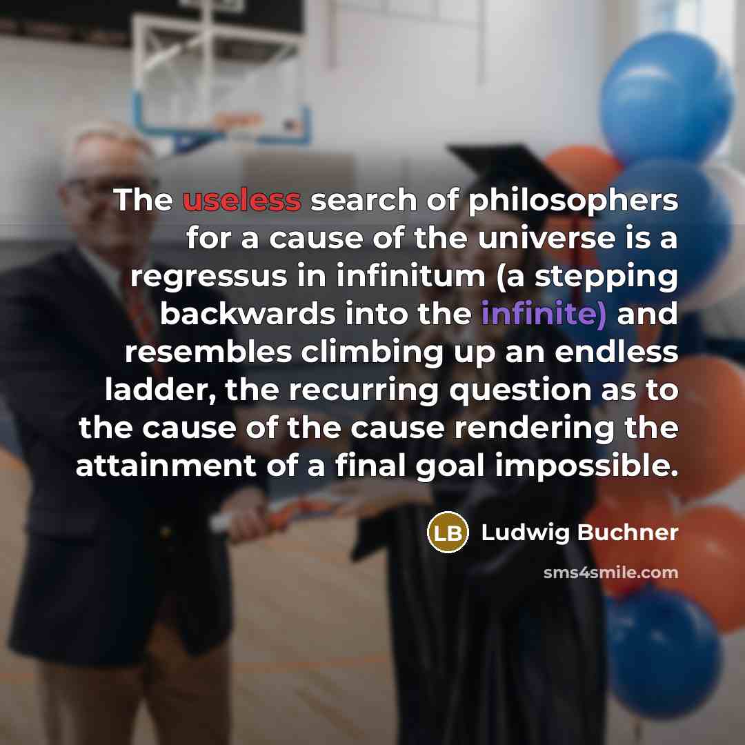 “The useless search of philosophers for a cause of the…” quote by Ludwig Buchner