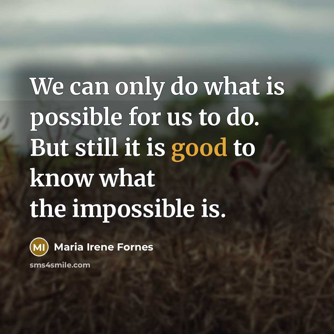 “We can only do what is possible for us to…” quote by Maria Irene Fornes