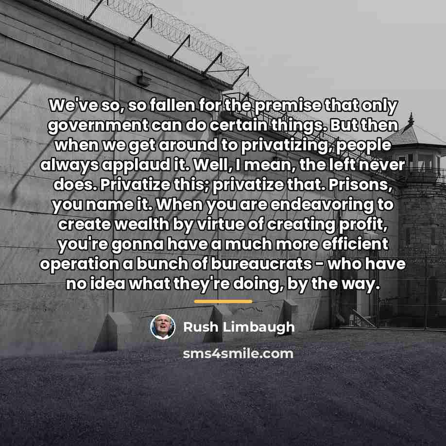 “We've so, so fallen for the premise that only government…” quote by Rush Limbaugh