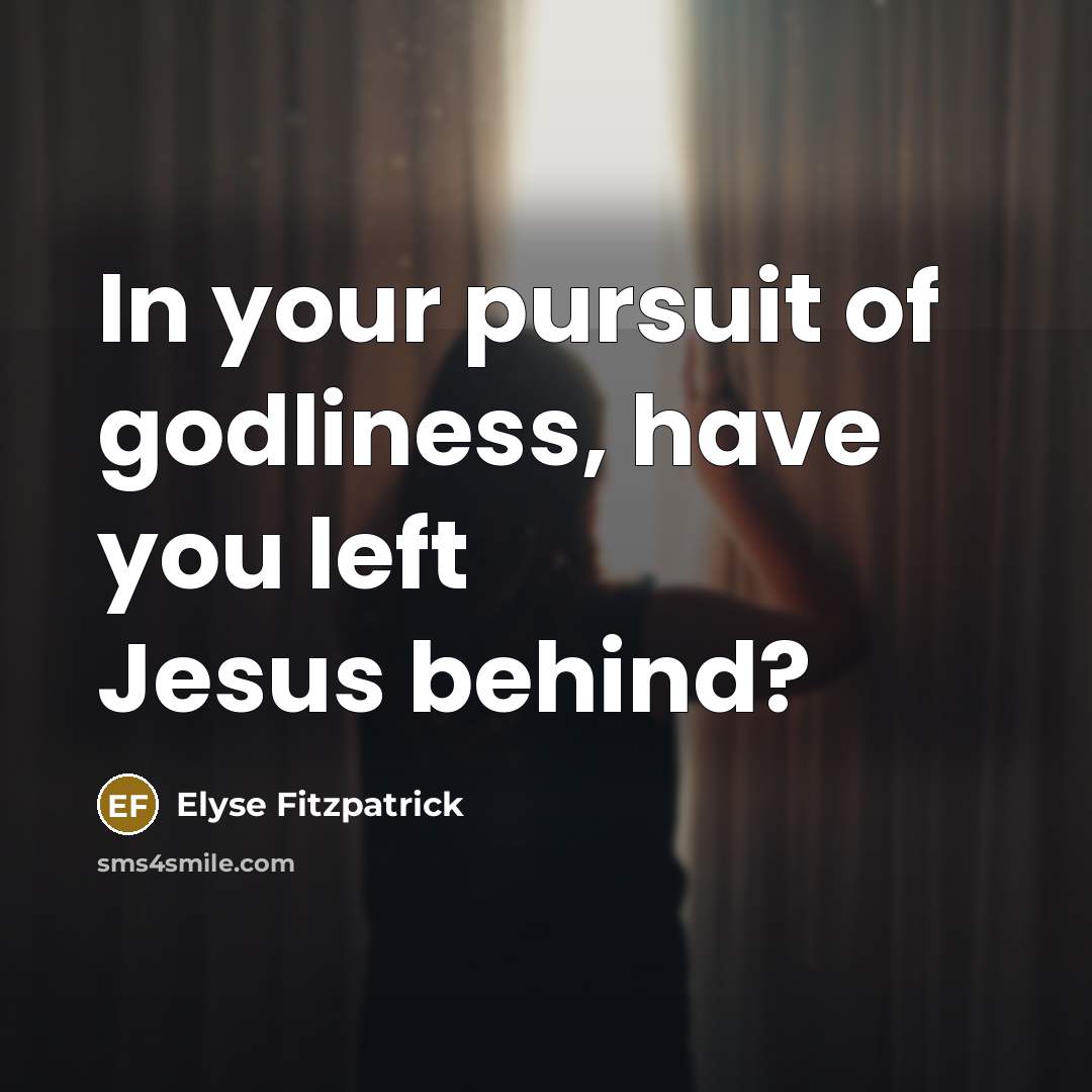 “In your pursuit of godliness, have you left Jesus behind?…” quote by Elyse Fitzpatrick