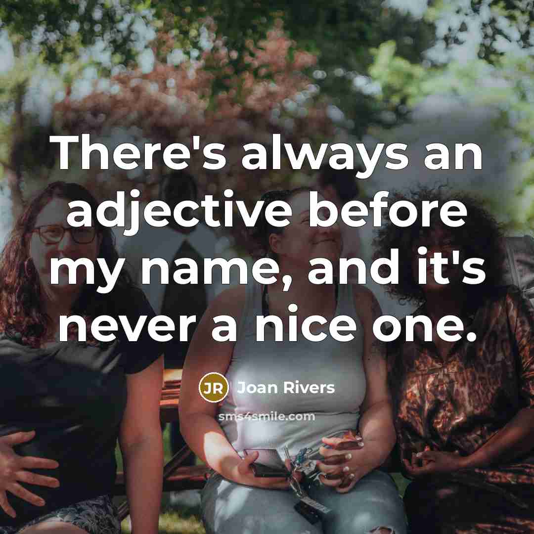 “There's always an adjective before my name, and it's never a nice one.” quote by Joan Rivers