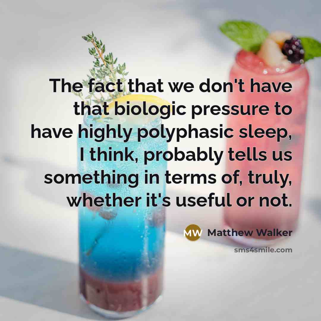 “The fact that we don't have that biologic pressure to…” quote by Matthew Walker