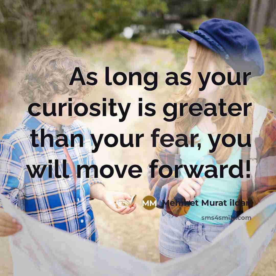 “As long as your curiosity is greater than your fear,…” quote by Mehmet Murat Ildan