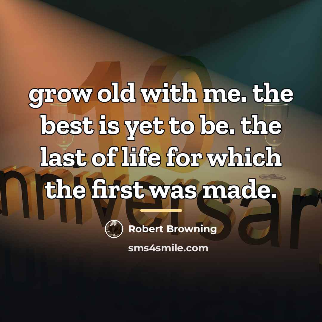 “grow old with me. the best is yet to be.…” quote by Robert Browning