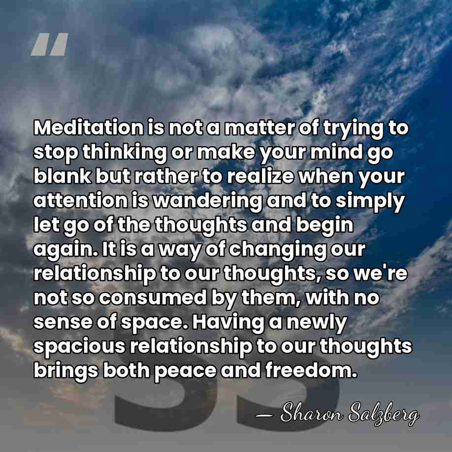 Meditation is not a matter of trying to stop thinking or make&hellip; - Sharon Salzberg