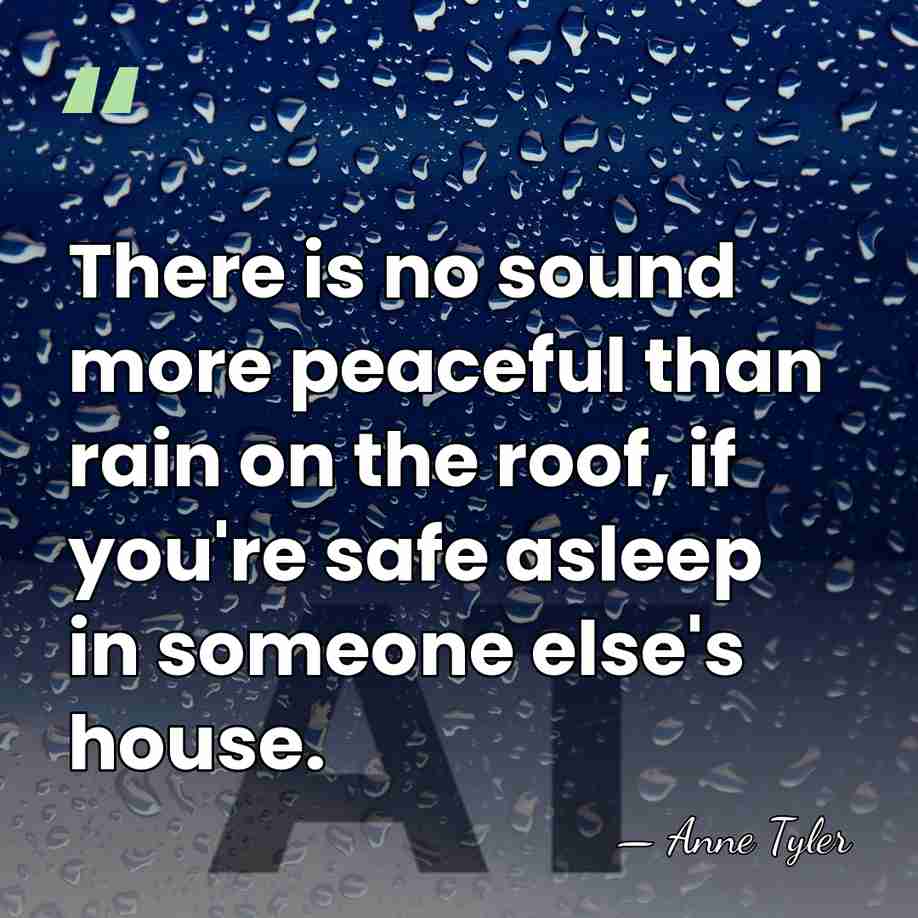 There is no sound more peaceful than rain on the roof, if&hellip; - Anne Tyler