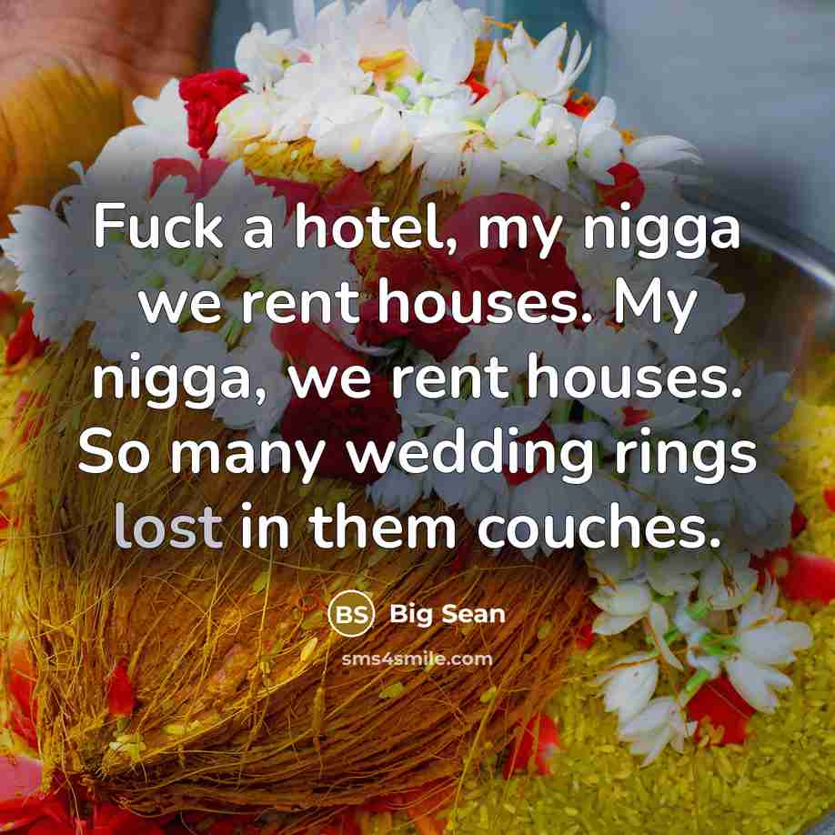“Fuck a hotel, my nigga we rent houses. My nigga,…” quote by Big Sean
