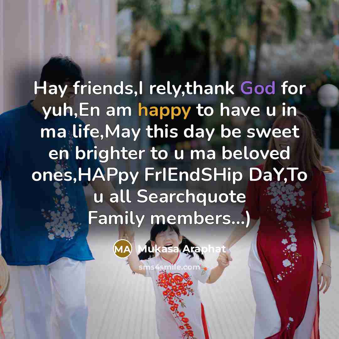 “Hay friends,I rely,thank God for yuh,En am happy to have…” quote by Mukasa Araphat