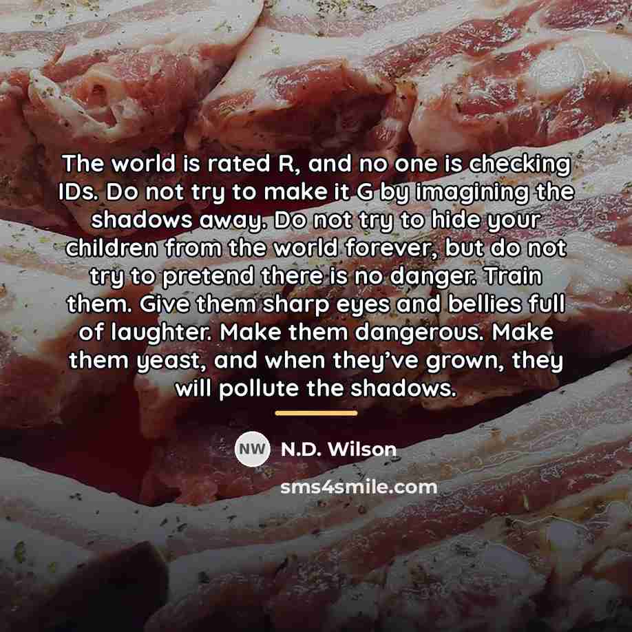 “The world is rated R, and no one is checking…” quote by N.D. Wilson