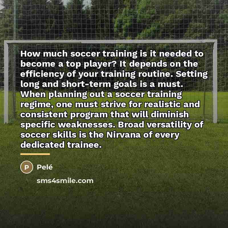 “How much soccer training is it needed to become a…” quote by Pele