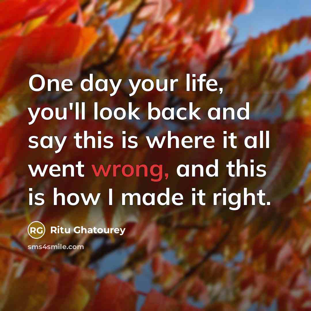 “One day your life, you'll look back and say this…” quote by Ritu Ghatourey
