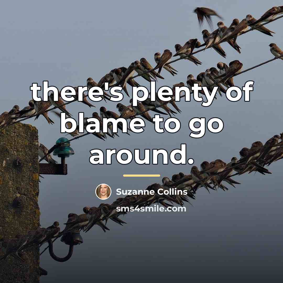 “there's plenty of blame to go around.…” quote by Suzanne Collins