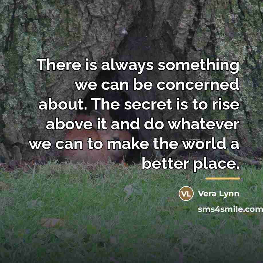 “There is always something we can be concerned about. The…” quote by Vera Lynn