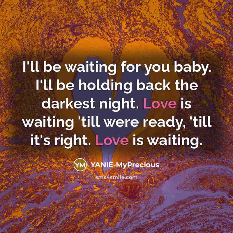 “I'll be waiting for you baby. I'll be holding back…” quote by YANIE-MyPrecious
