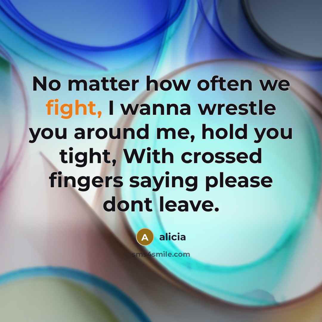 “No matter how often we fight, I wanna wrestle you…” quote by Alicia