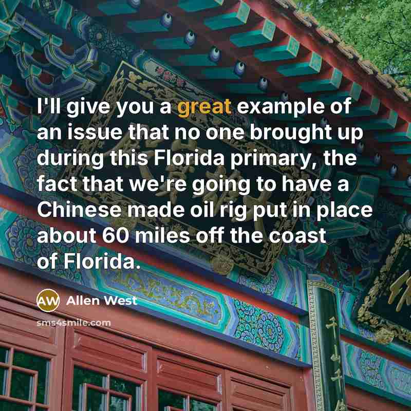 “I'll give you a great example of an issue that…” quote by Allen West