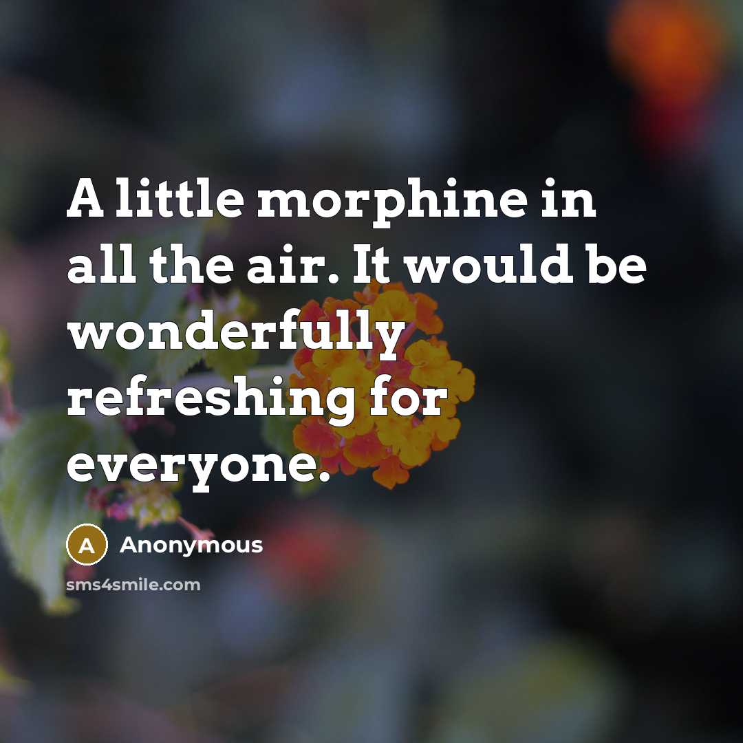 “A little morphine in all the air. It would be…” quote by Anonymous