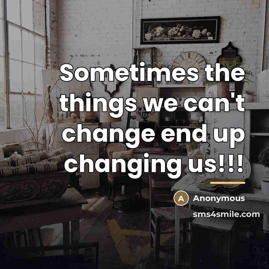 “Sometimes the things we can't change end up changing us!!!…” quote by Anonymous