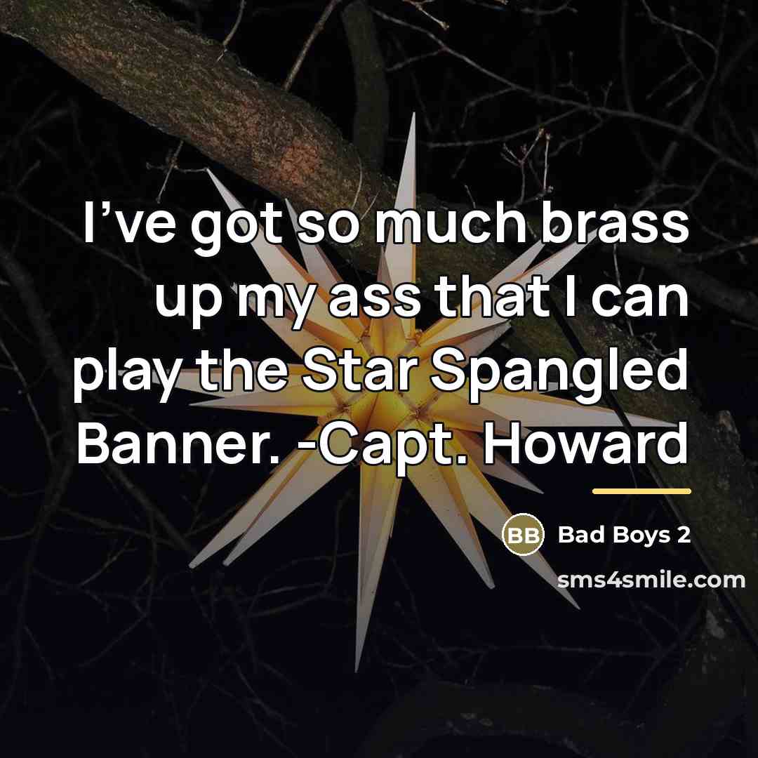 “I've got so much brass up my ass that I…” quote by Bad Boys 2