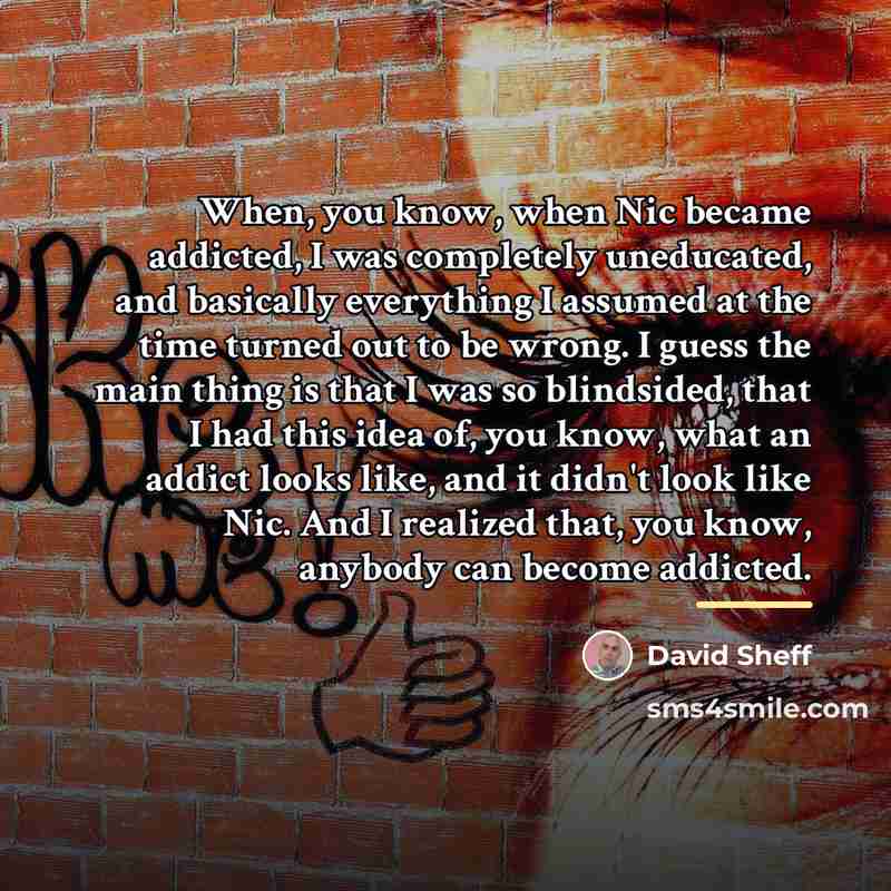 “When, you know, when Nic became addicted, I was completely…” quote by David Sheff