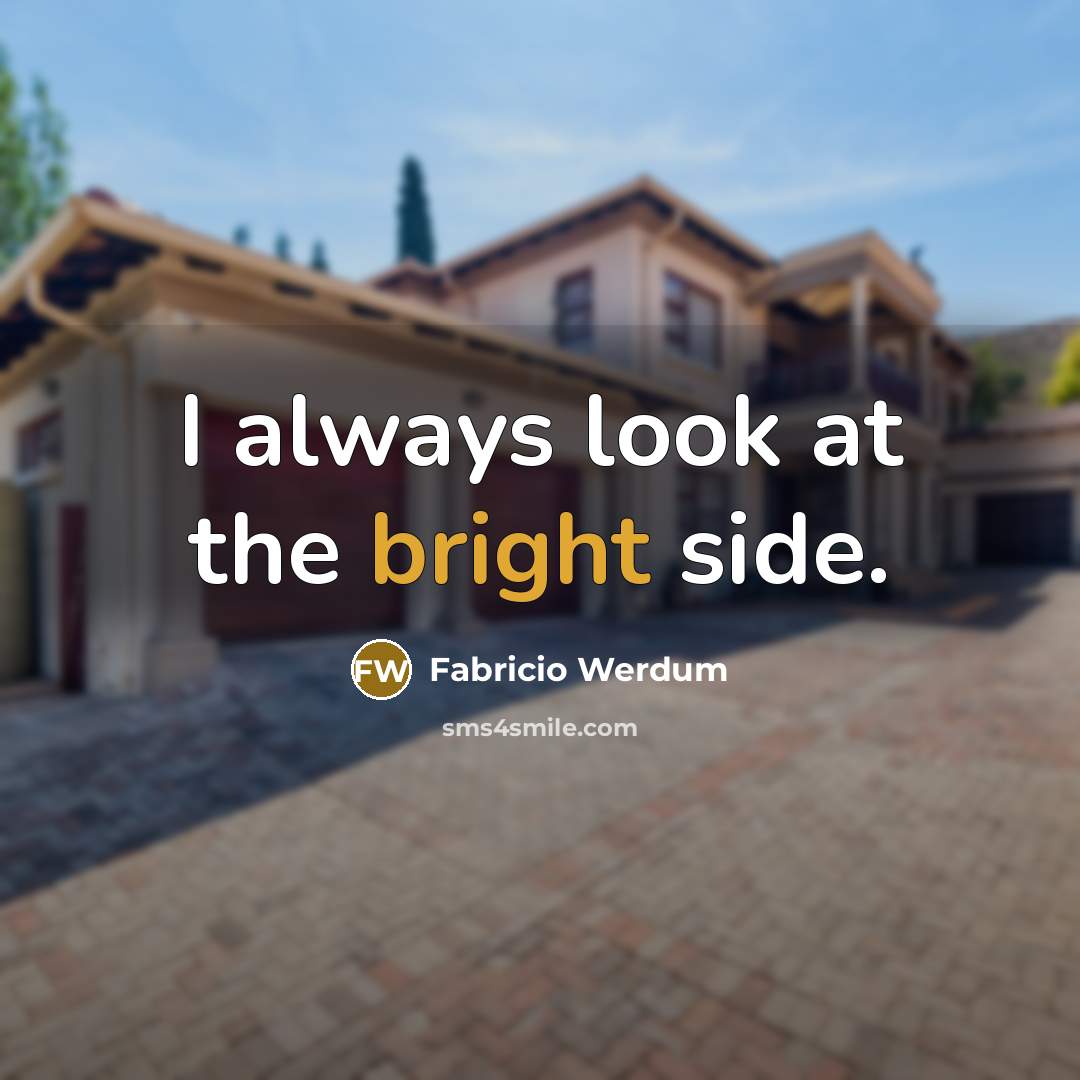 “I always look at the bright side.…” quote by Fabricio Werdum