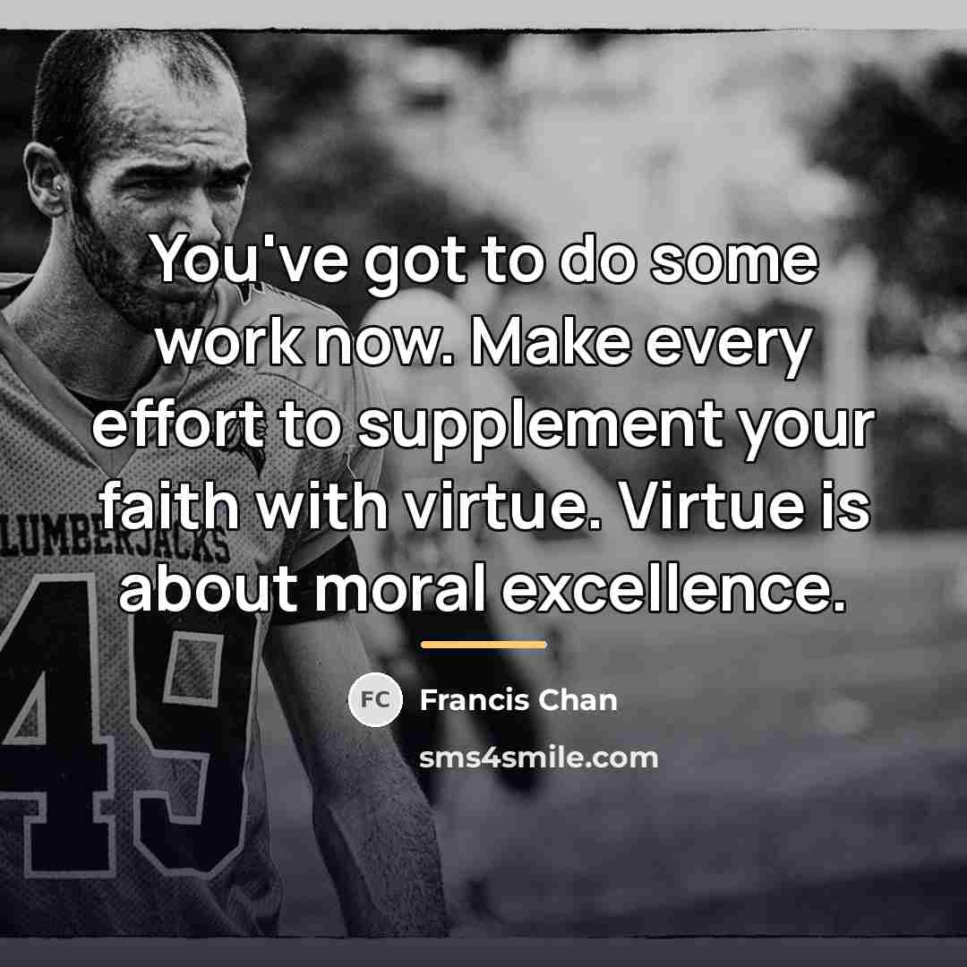 “You've got to do some work now. Make every effort…” quote by Francis Chan