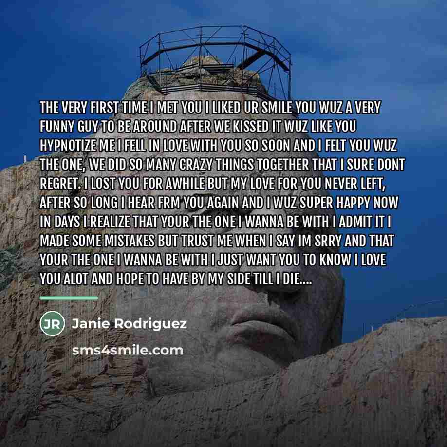 “The very first time I met you I liked ur…” quote by Janie Rodriguez