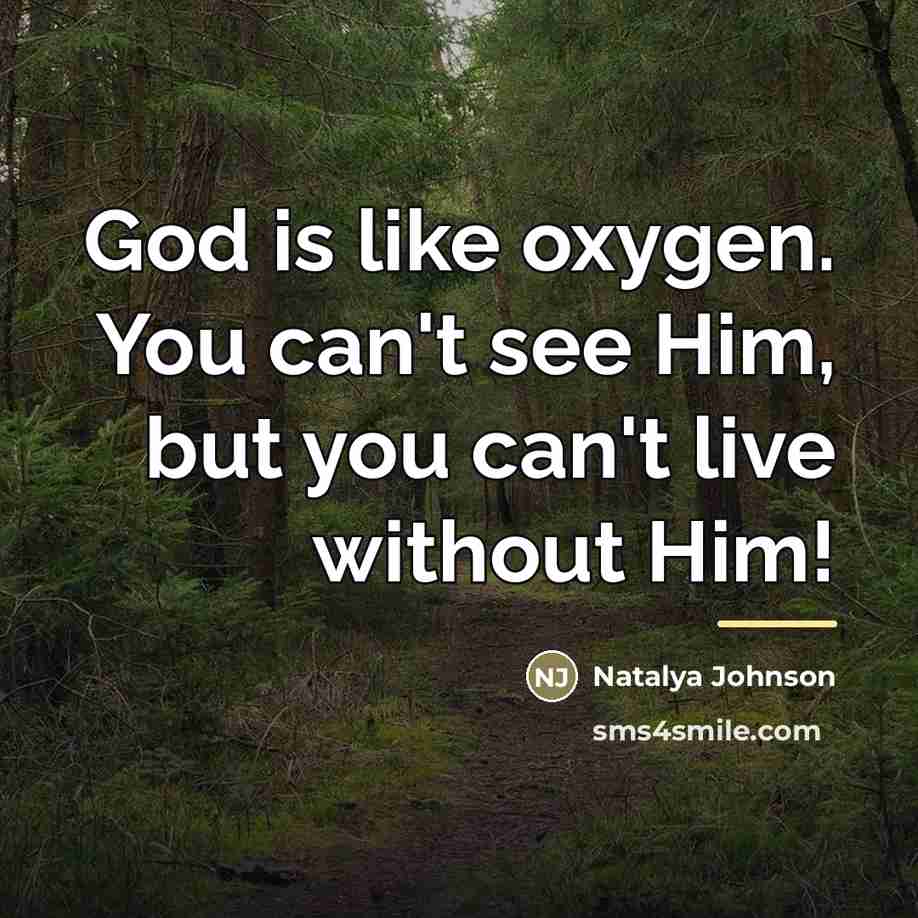 “God is like oxygen. You can't see Him, but you…” quote by Natalya Johnson