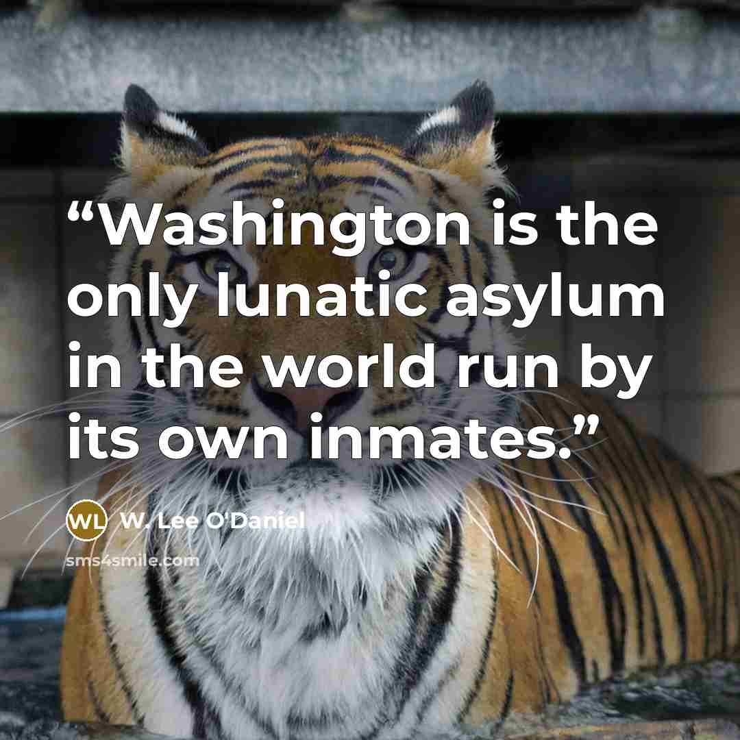 “Washington is the only lunatic asylum in the world run by its own inmates.” quote by W. Lee O'Daniel