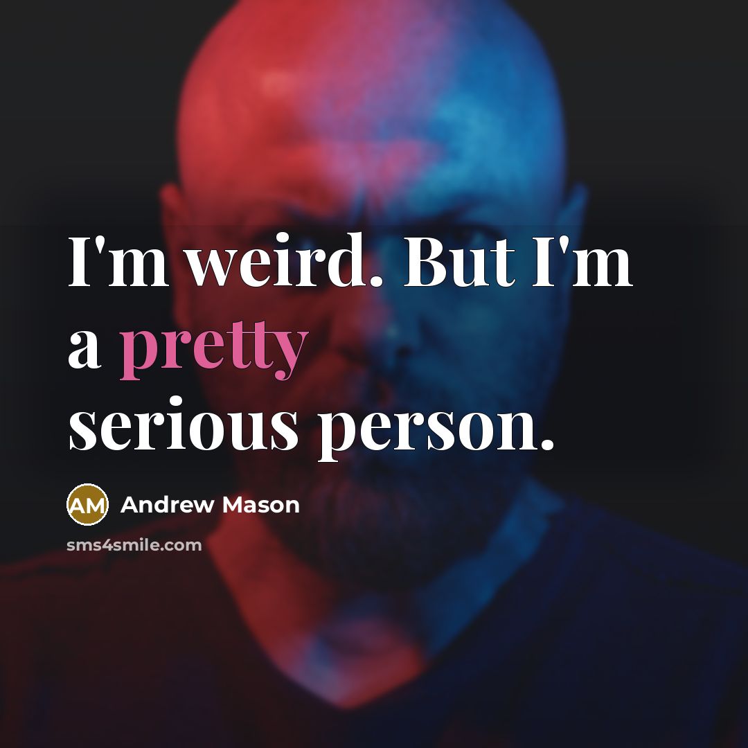 “I'm weird. But I'm a pretty serious person.…” quote by Andrew Mason