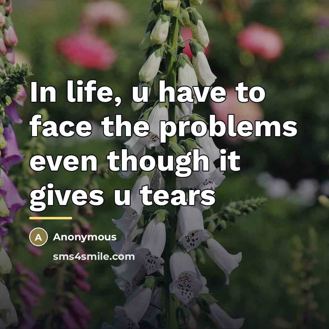 “In life, u have to face the problems even though…” quote by Anonymous