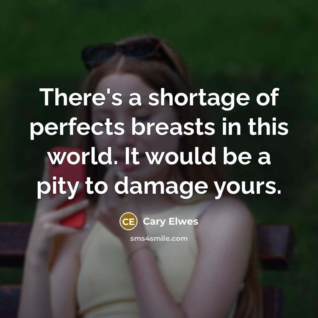 “There's a shortage of perfects breasts in this world. It…” quote by Cary Elwes