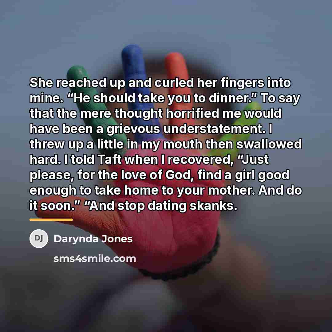 “She reached up and curled her fingers into mine. “He…” quote by Darynda Jones
