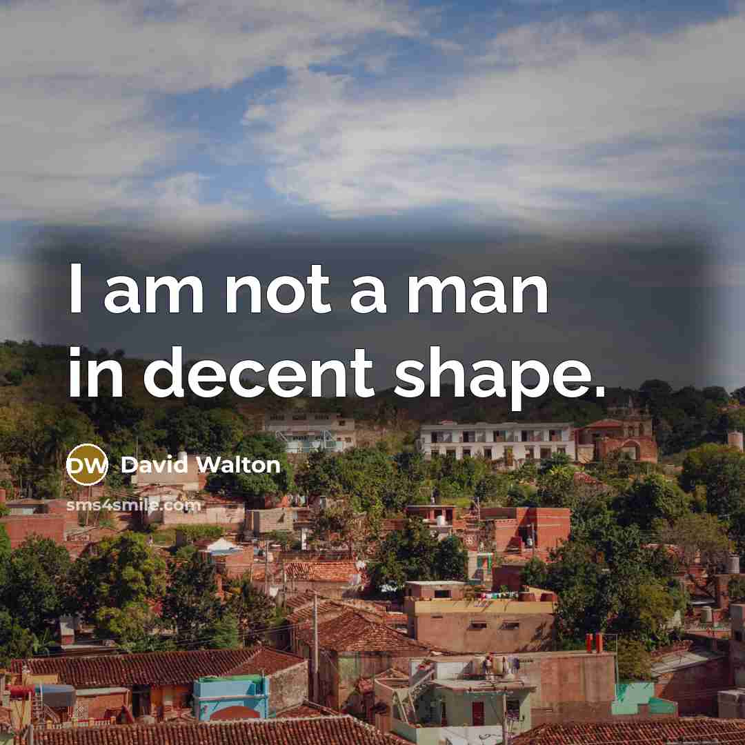 “I am not a man in decent shape.…” quote by David Walton