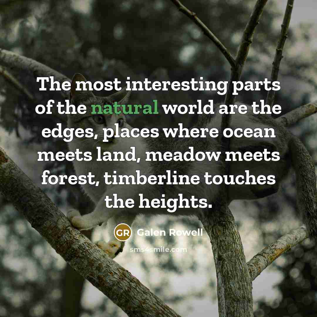 “The most interesting parts of the natural world are the…” quote by Galen Rowell