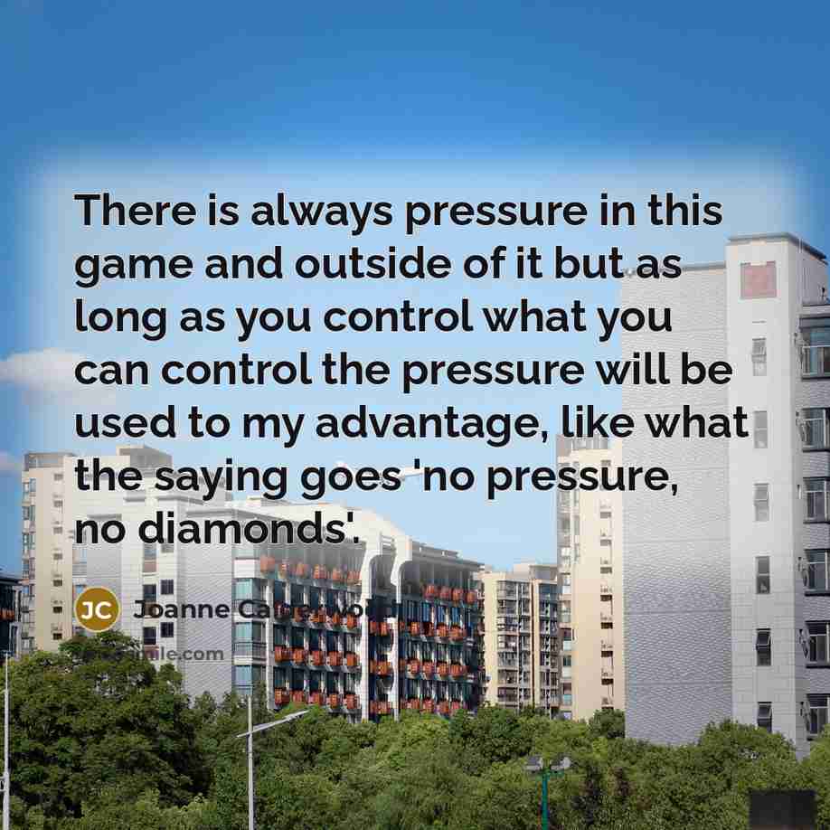 “There is always pressure in this game and outside of…” quote by Joanne Calderwood