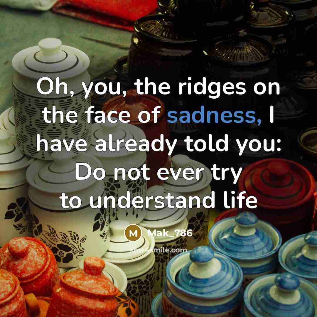 “Oh, you, the ridges on the face of sadness, I…” quote by Mak_786
