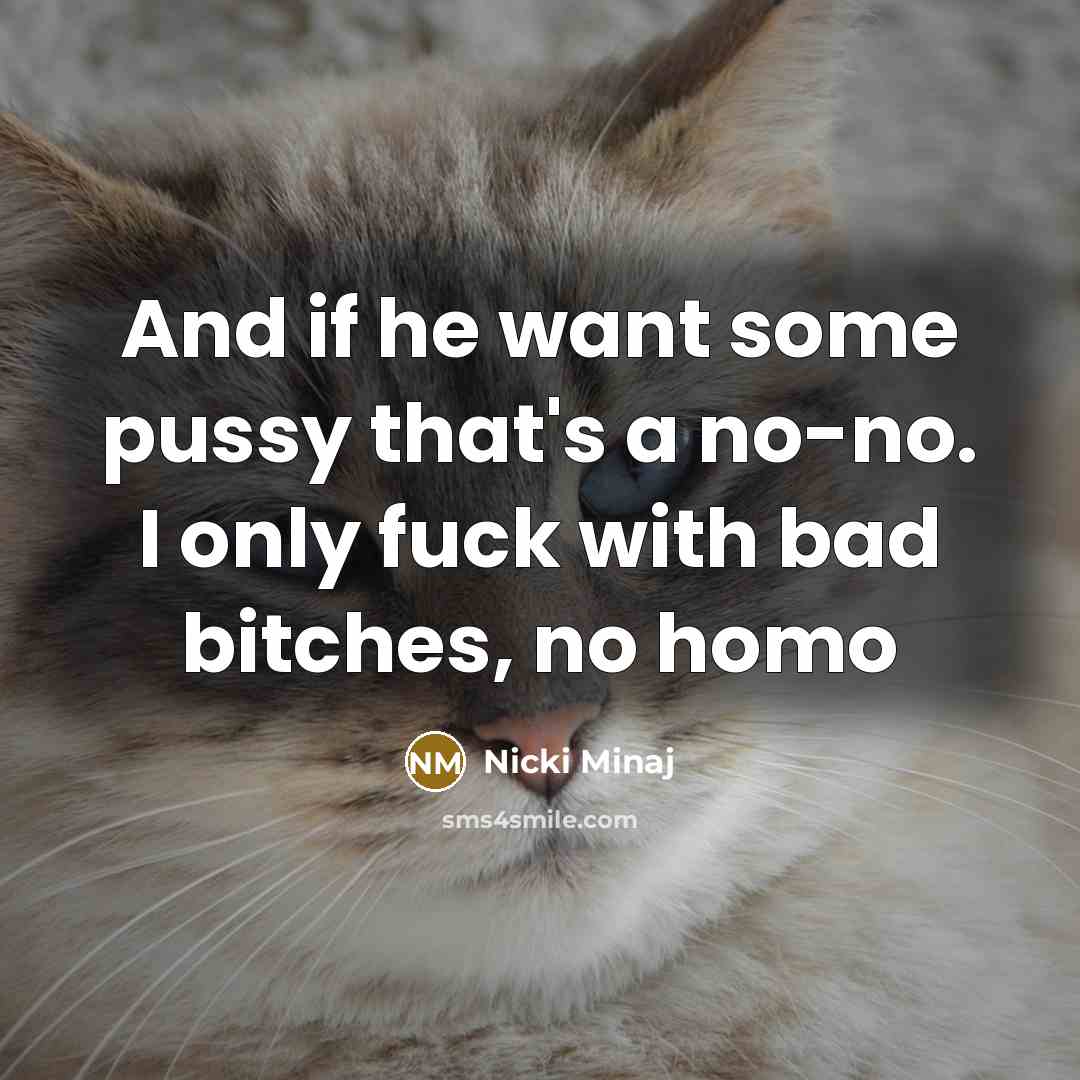 “And if he want some pussy that's a no-no. I…” quote by Nicki Minaj