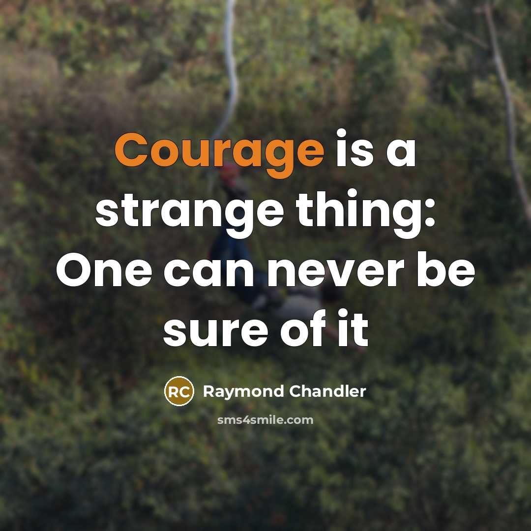 “Courage is a strange thing: One can never be sure…” quote by Raymond Chandler