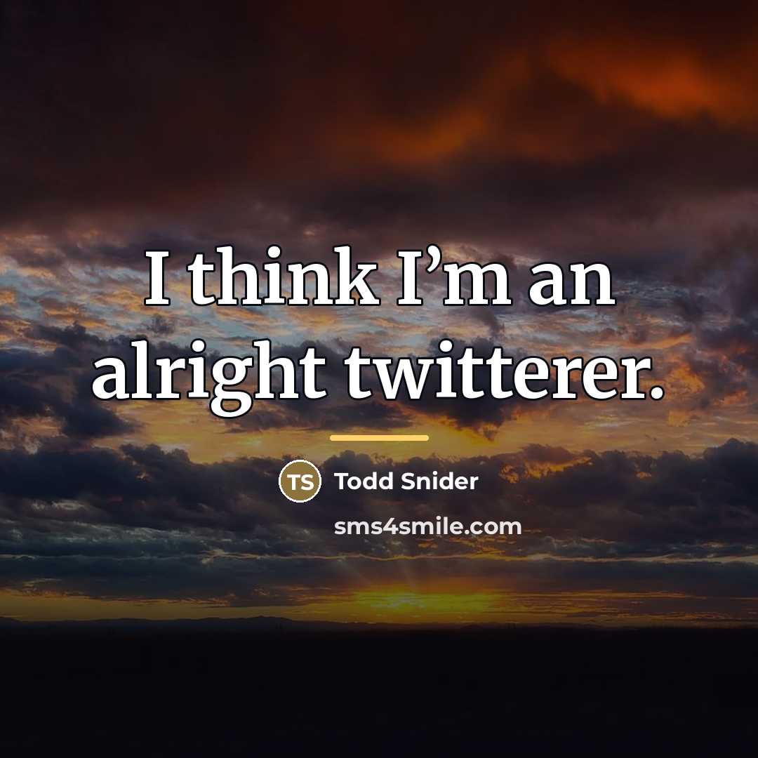 “I think I’m an alright twitterer.…” quote by Todd Snider
