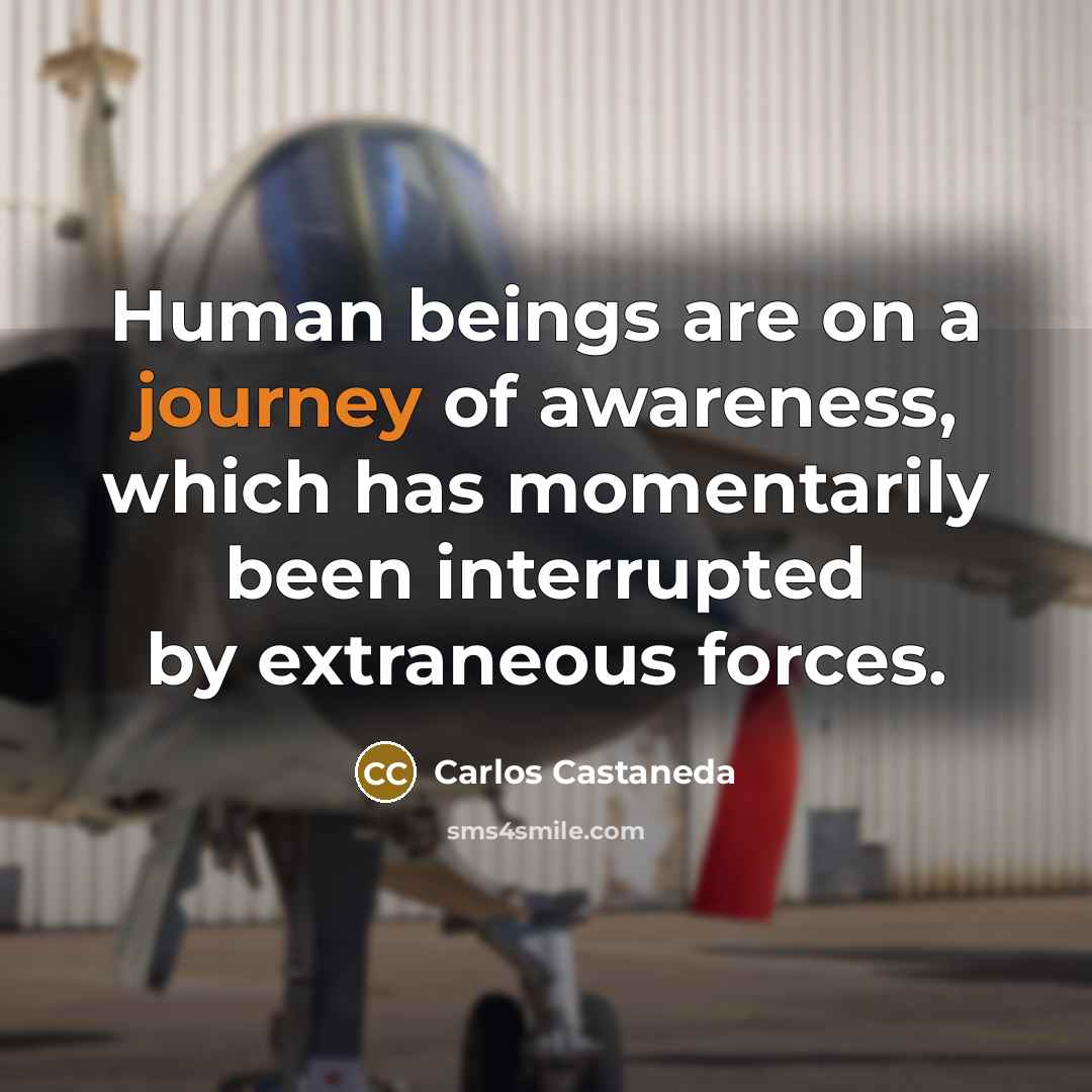 “Human beings are on a journey of awareness, which has…” quote by Carlos Castaneda