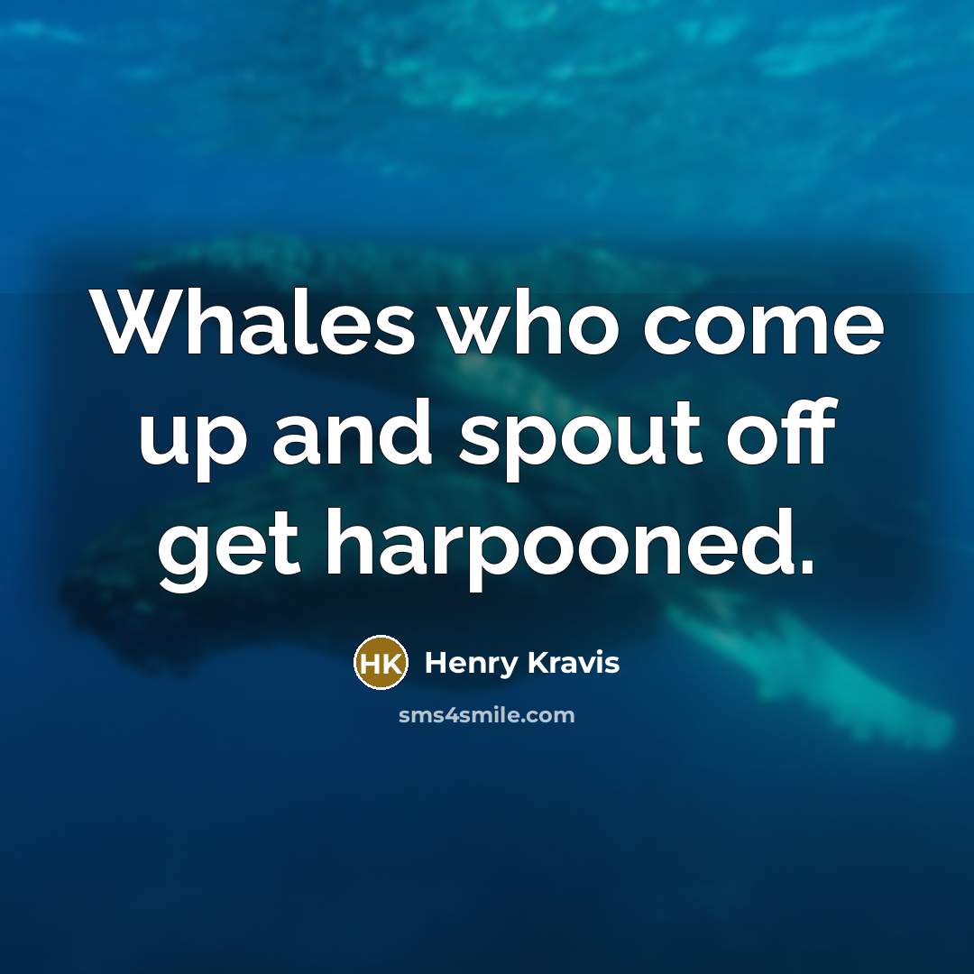 “Whales who come up and spout off get harpooned.…” quote by Henry Kravis