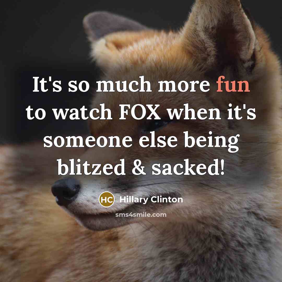 “It's so much more fun to watch FOX when it's…” quote by Hillary Clinton