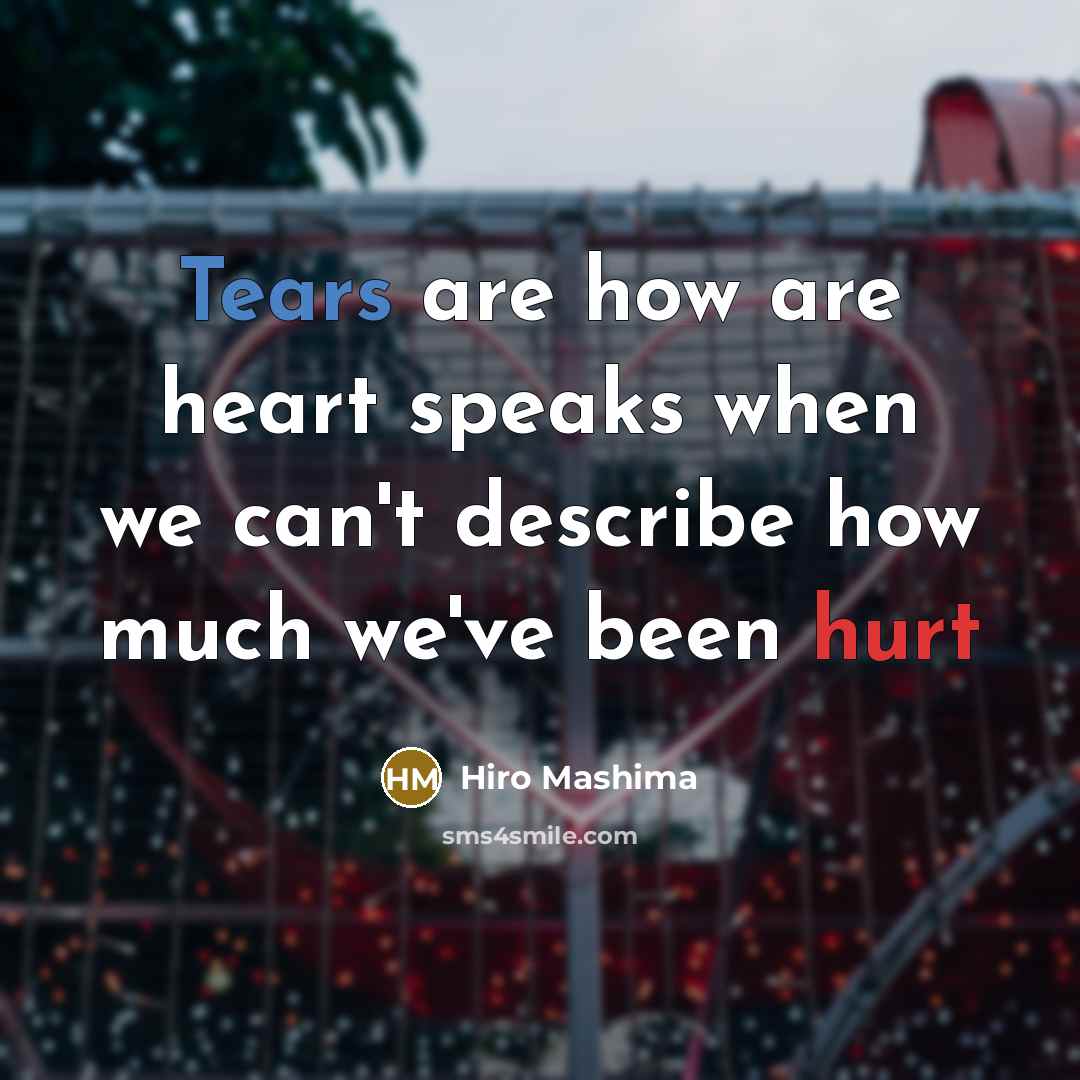 “Tears are how are heart speaks when we can't describe how much we've been hurt” quote by Hiro Mashima