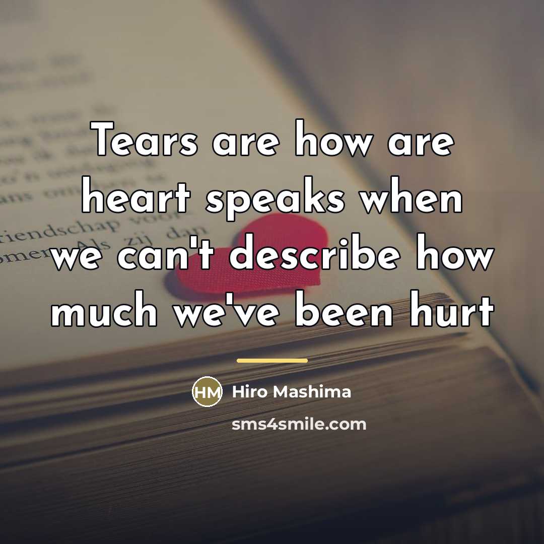 “Tears are how are heart speaks when we can't describe…” quote by Hiro Mashima