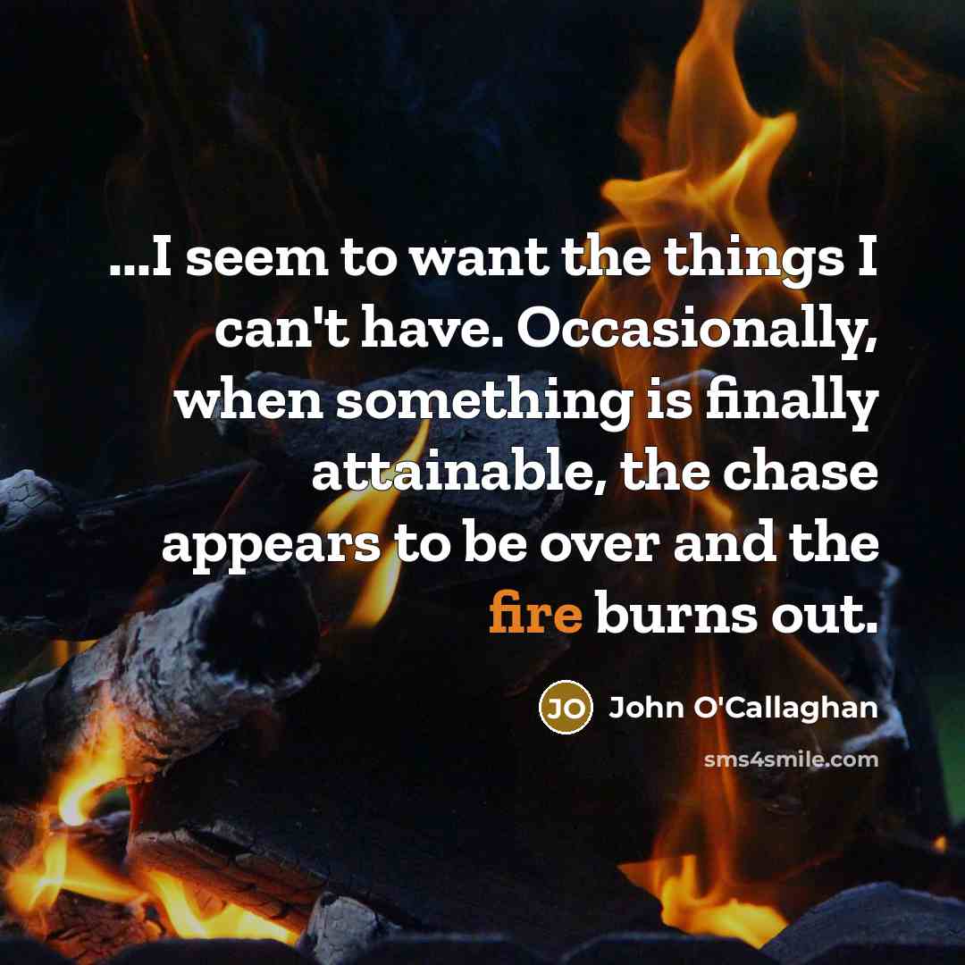 “...I seem to want the things I can't have. Occasionally,…” quote by John O'Callaghan
