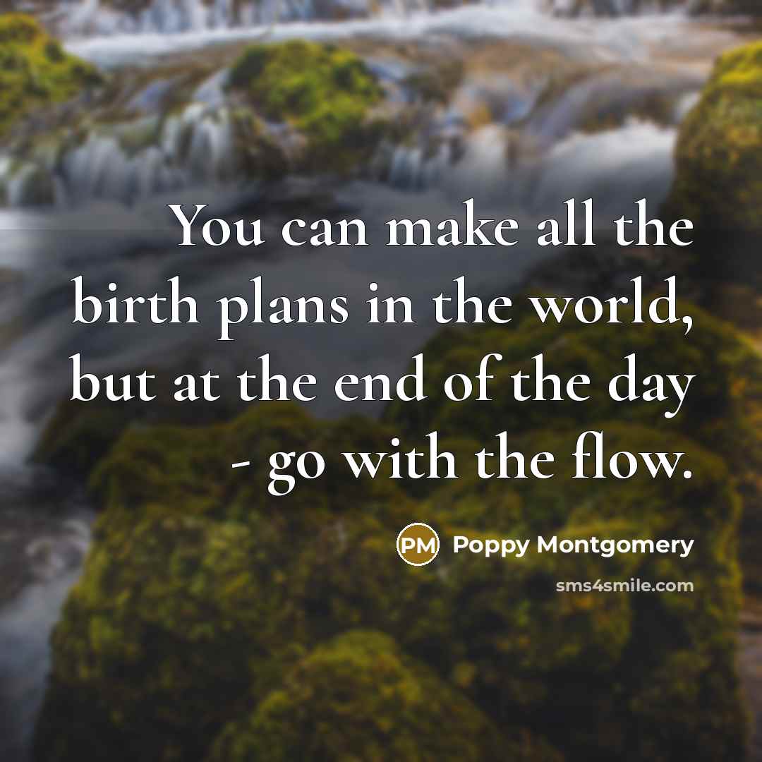 “You can make all the birth plans in the world,…” quote by Poppy Montgomery