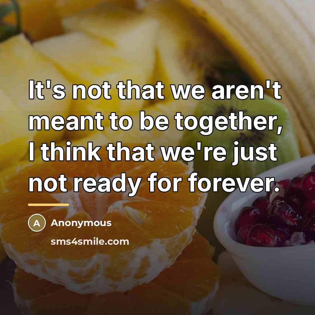 “It's not that we aren't meant to be together, I…” quote by Anonymous