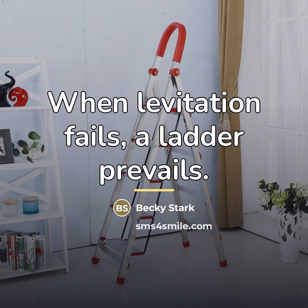 “When levitation fails, a ladder prevails.…” quote by Becky Stark