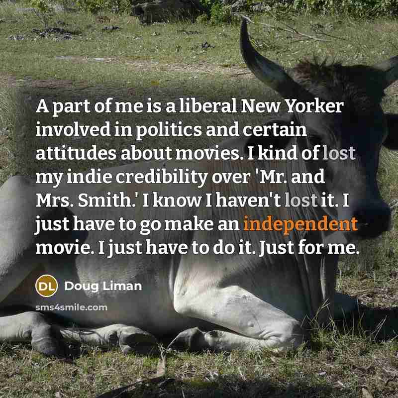 “A part of me is a liberal New Yorker involved…” quote by Doug Liman